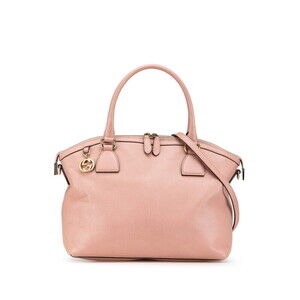 Gucci Interlocking G leather dome satchel handbag pink